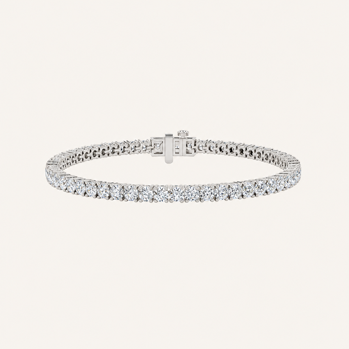 5CT Round Lab Grown Cut Four Prong Tennis Bracelet