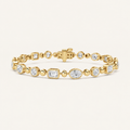 5CT Emerald And Oval Cut Lab Grown Diamond Statement Bracelet