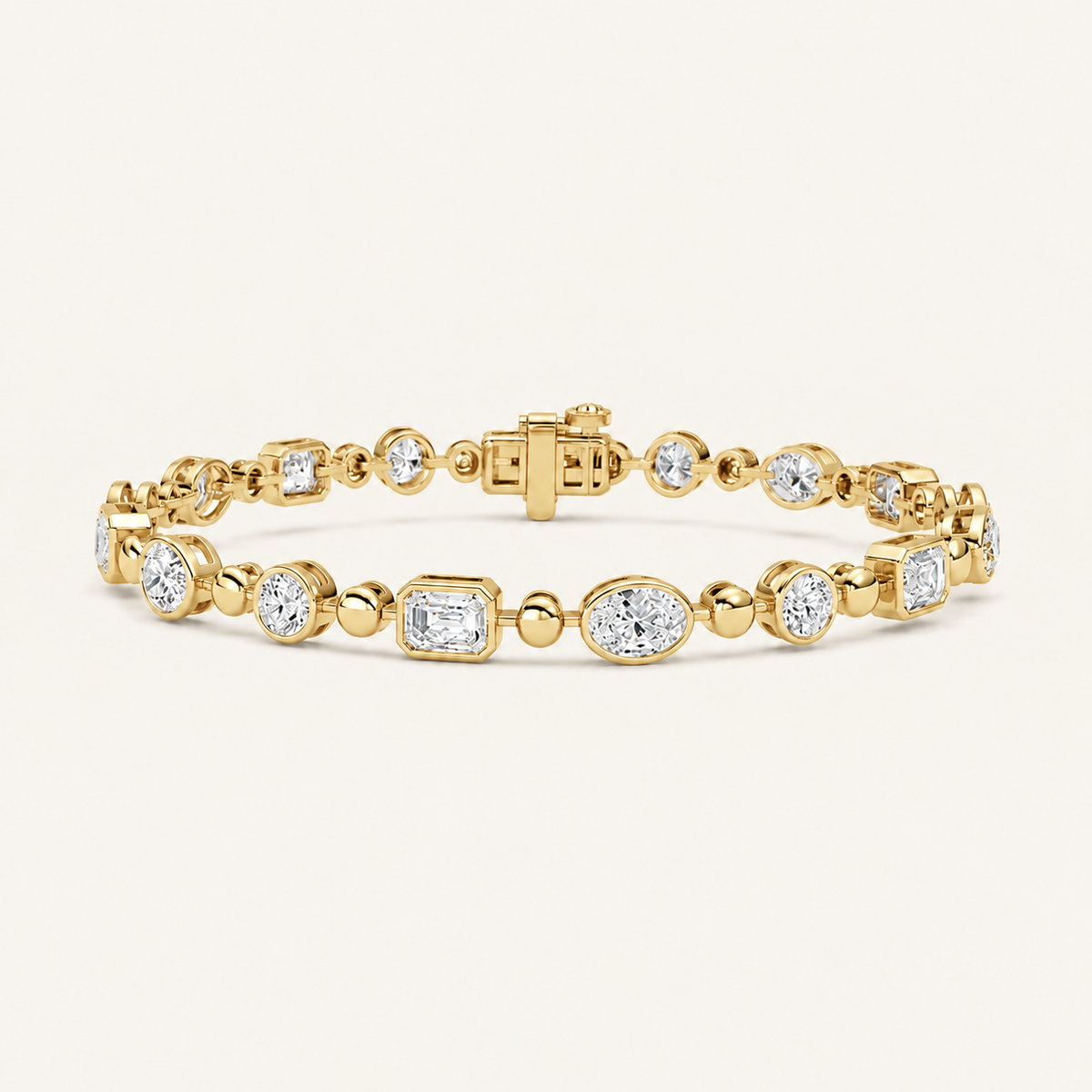 5CT Emerald And Oval Cut Lab Grown Diamond Statement Bracelet