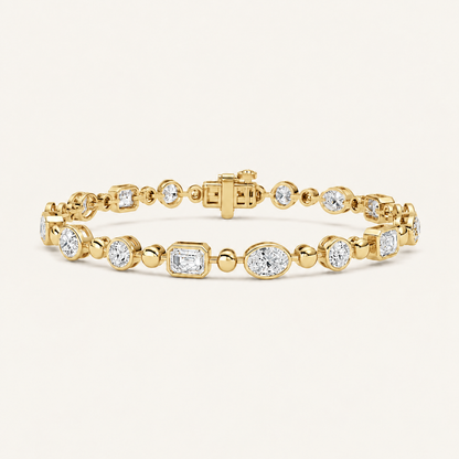 5CT Emerald And Oval Cut Lab Grown Diamond Statement Bracelet