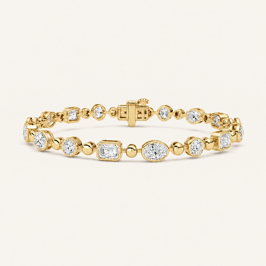 5CT Emerald And Oval Cut Lab Grown Diamond Statement Bracelet