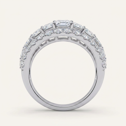 4.00 CT Emerald Certified Lab Grown Diamond Cluster Men's Ring