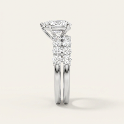 6.00CT Pear Cut Lab Grown Diamond Bridal Set