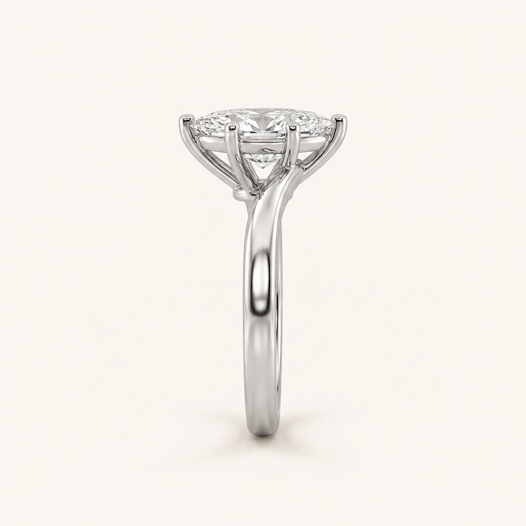 2CT Marquise Cut Lab Grown Diamond Solitaire Rings