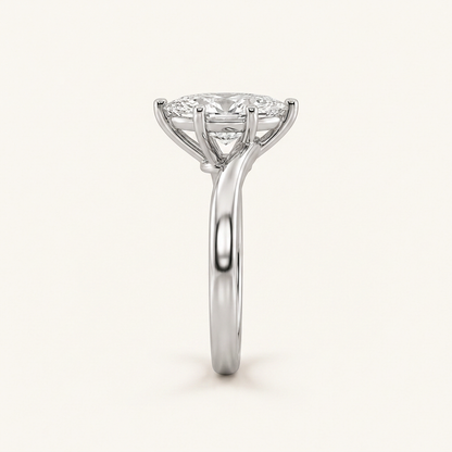 2CT Marquise Cut Lab Grown Diamond Solitaire Rings