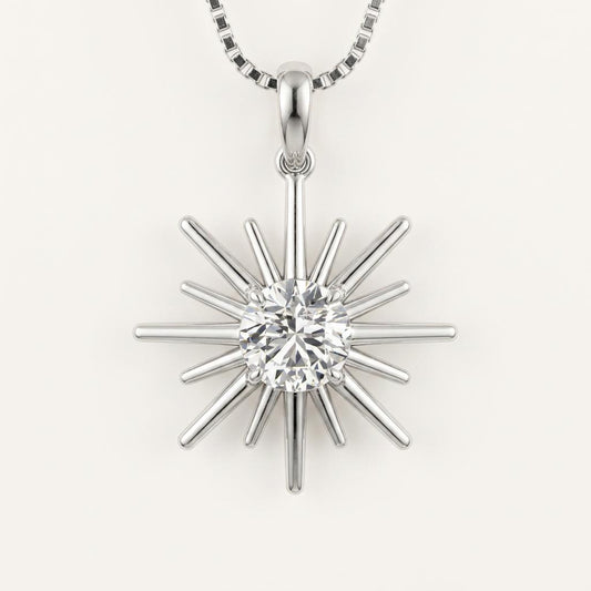 1.5CT Round Cut Lab Grown Diamond Pendant Necklace