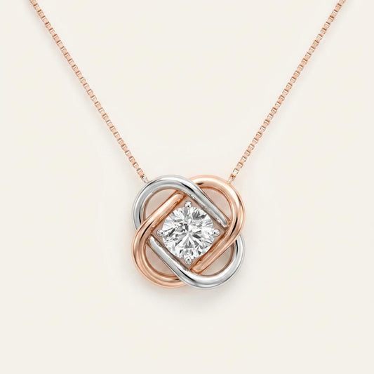 1Ct Round Cut Lab Grown Diamond Pendant Necklace