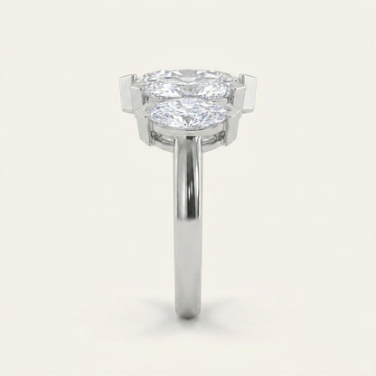 2.5CT Marquise Cut Lab Grown Diamond Cluster Ring