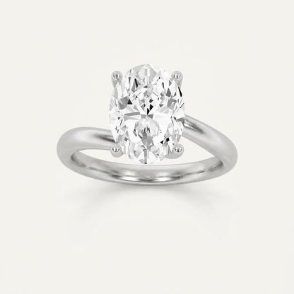 1CT Oval Cut Lab Grown Diamond Solitaire Ring