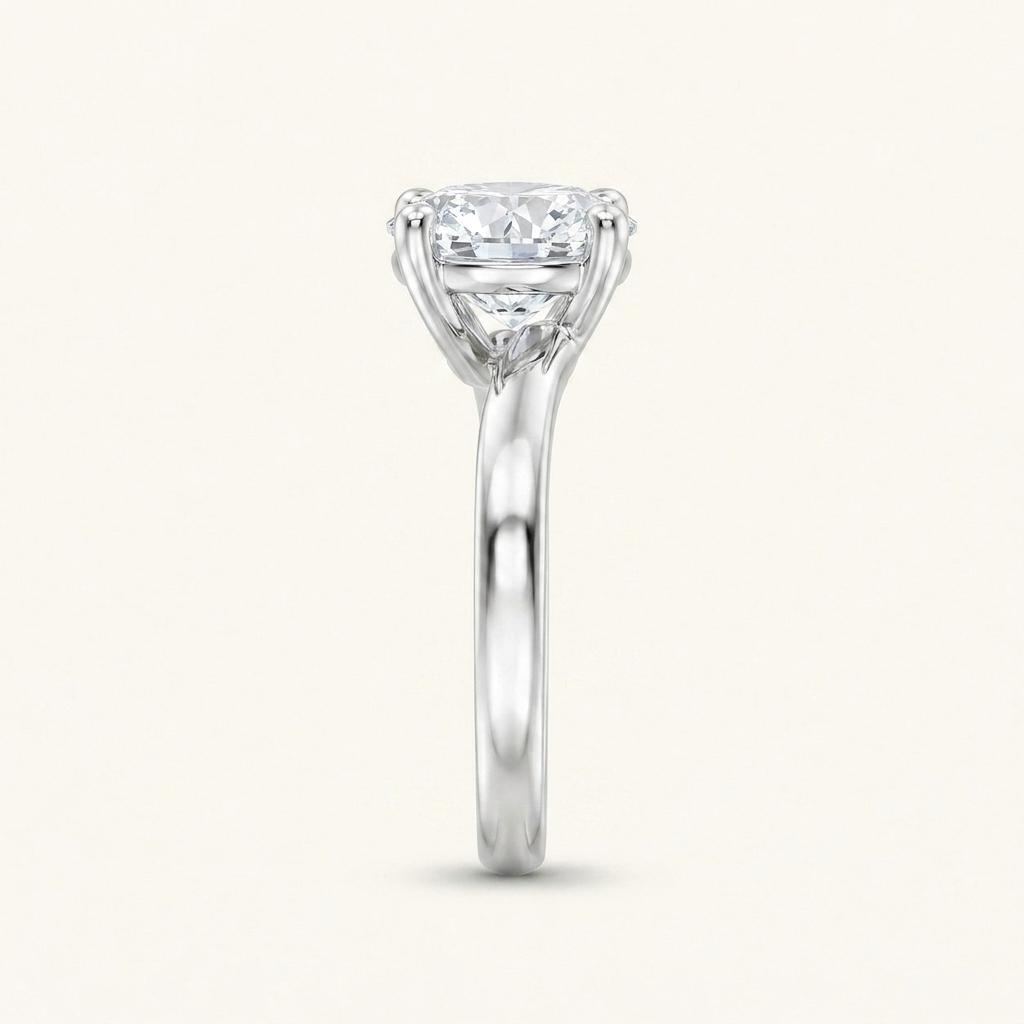 1CT Round Cut Lab Grown Diamond Solitaire Ring