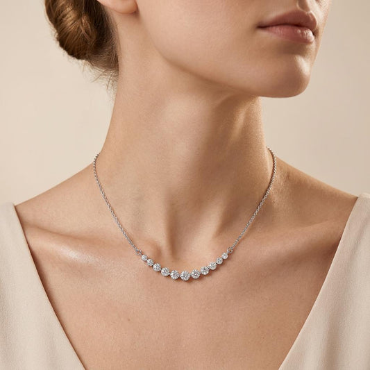 3CT Round Cut Lab Grown Diamond Necklace