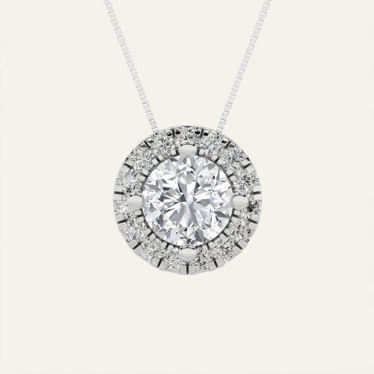 1.25CT Round Cut Lab Grown Diamond Pendant Necklace