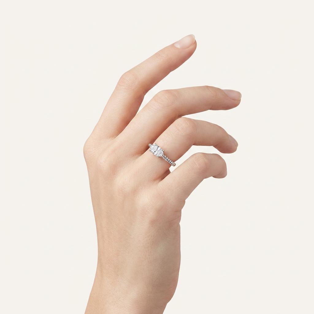 0.50CT Marquise Cut Lab Grown Diamond Solitaire Ring