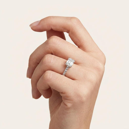 0.50CT Emerald Cut Lab Grown Diamond Solitaire Ring