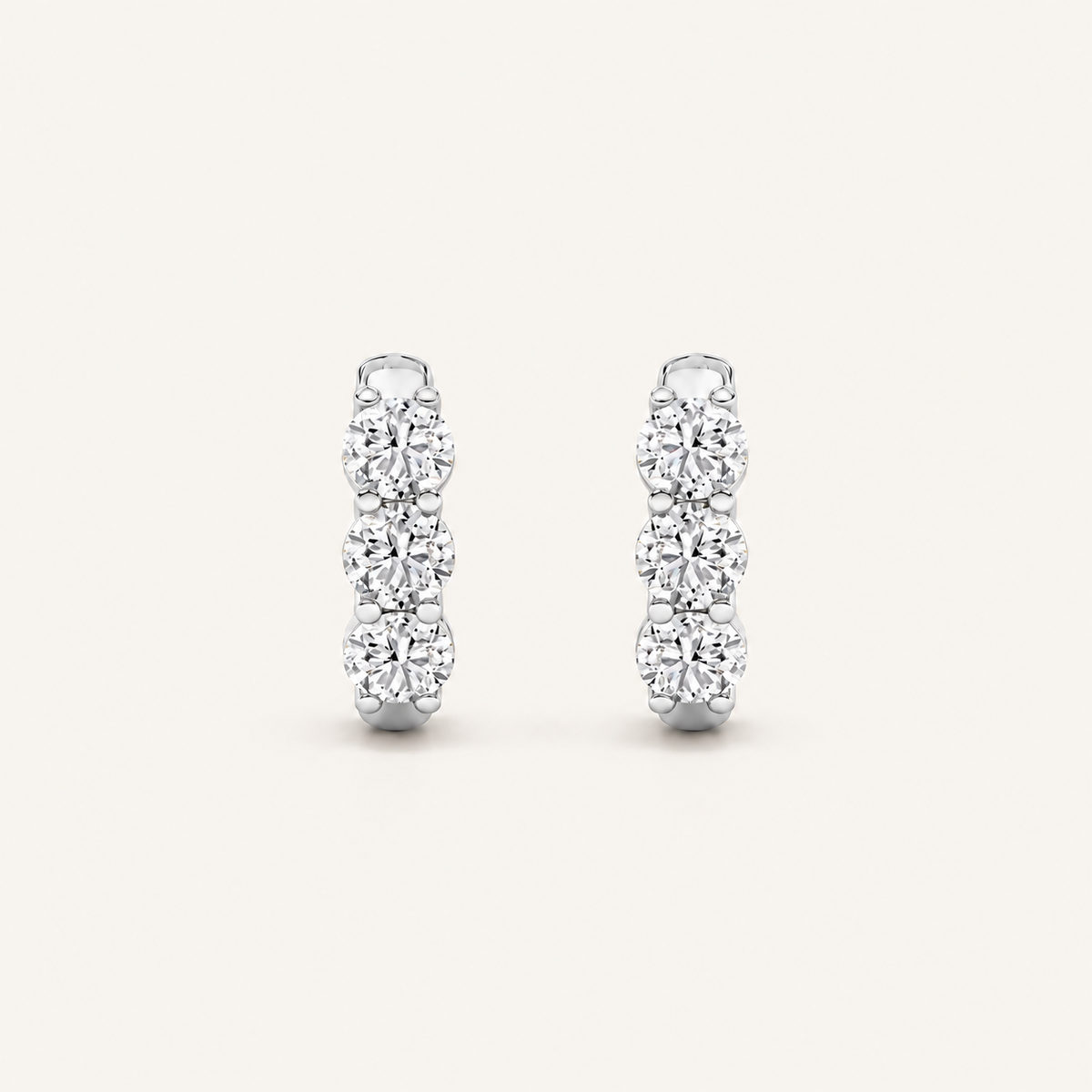 2CT Round Cut Lab Grown Diamond Hoop Earrings