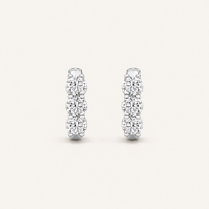 2CT Round Cut Lab Grown Diamond Hoop Earrings