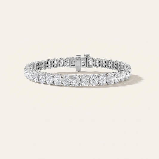 15CT Oval Cut Lab Grown Diamond Tennis Bracelet