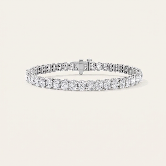12.5CT Oval Cut Lab Grown Diamond Tennis Bracelet