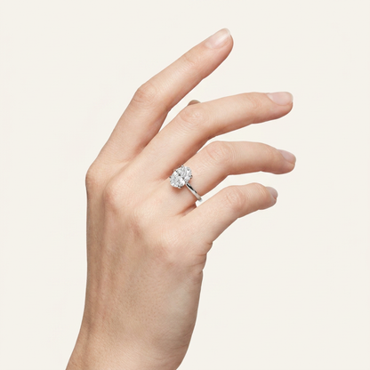 1.5CT Oval Cut Lab Grown Diamond Solitaire Ring