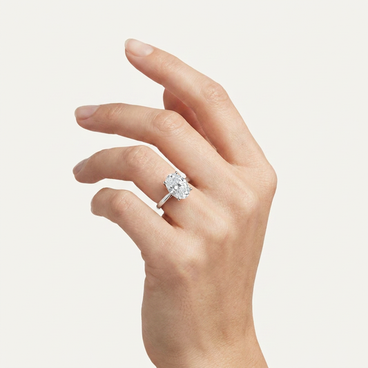 2CT Elongated Cushion Cut Lab Grown Diamond Solitaire Ring