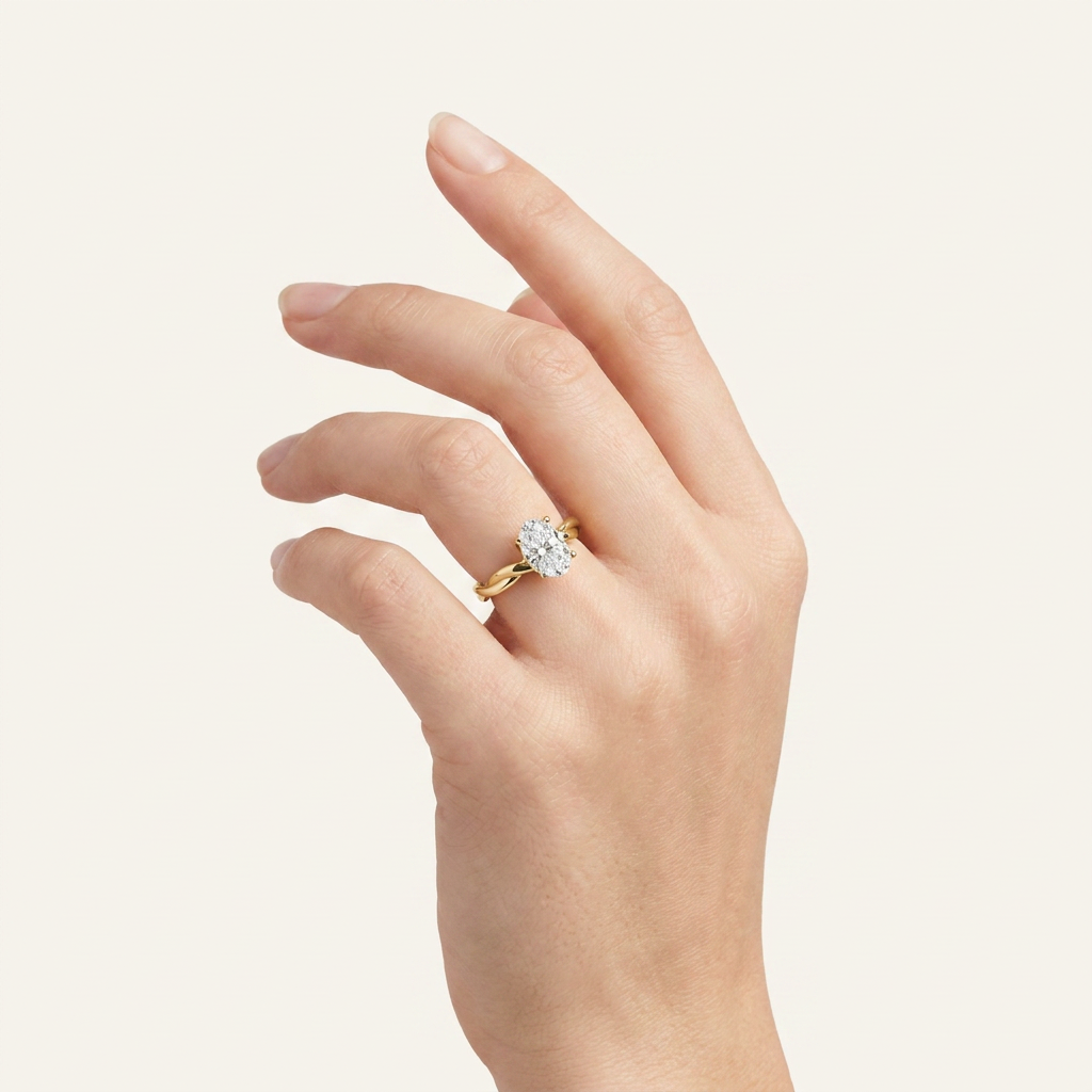 2.5CT Oval Cut Lab Grown Diamond Solitaire Ring