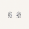 1CT Oval Cut Lab Grown Diamond Four Prong Stud Earrings
