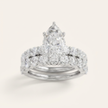 6.00CT Pear Cut Lab Grown Diamond Bridal Set