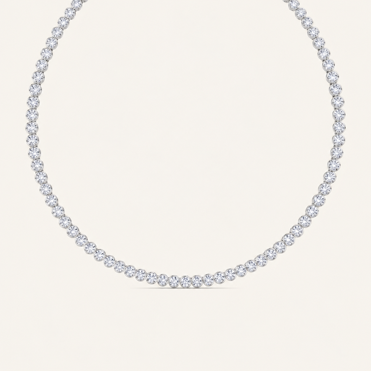 10CT Round Cut Lab Grown Diamond Bezel Set Tennis Necklace