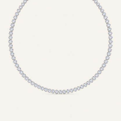 10CT Round Cut Lab Grown Diamond Bezel Set Tennis Necklace