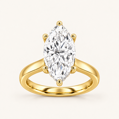 4CT Marquise Cut Lab Grown Diamond Solitaire Ring