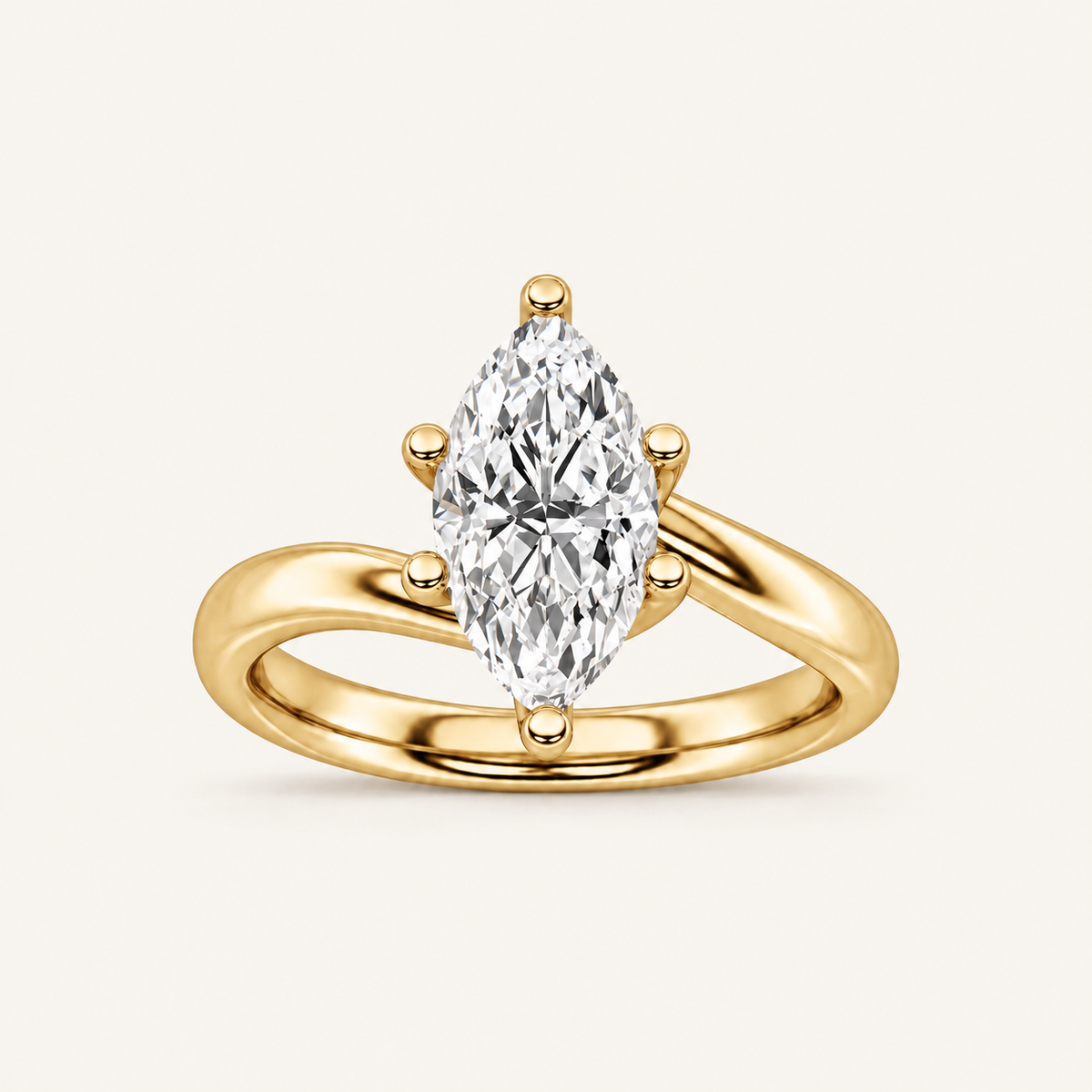 2CT Marquise Cut Lab Grown Diamond Solitaire Rings