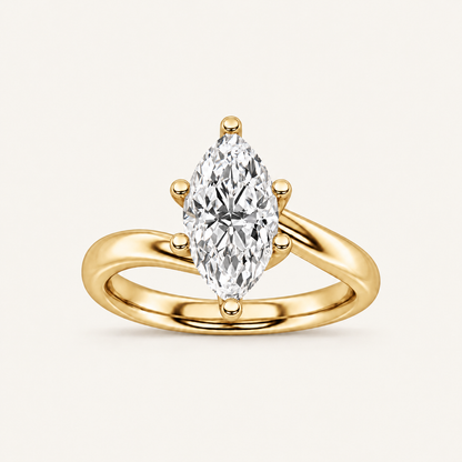 2CT Marquise Cut Lab Grown Diamond Solitaire Rings