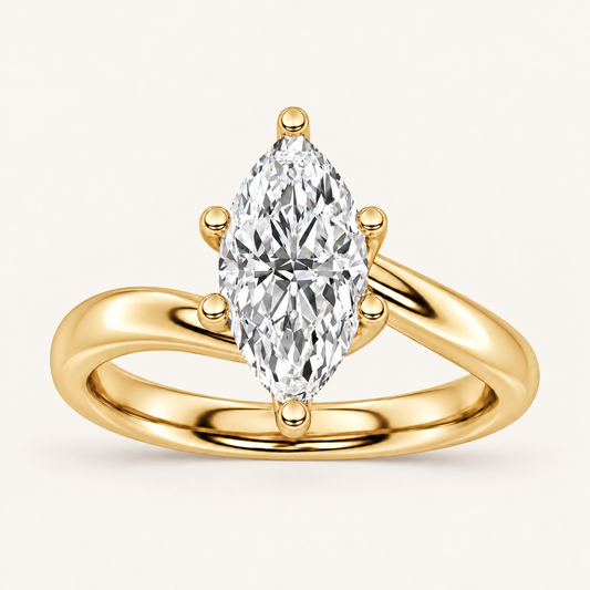 3CT Marquise Cut Lab Grown Diamond Solitaire Ring