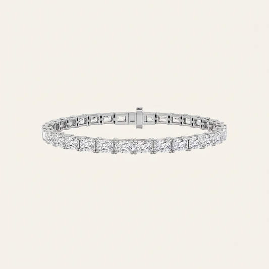 21CT Radiant Cut Lab Grown Diamond East West Tennis Bracelet