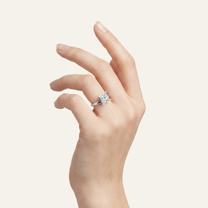 3CT Princess Cut Lab Grown Diamond Solitaire Ring