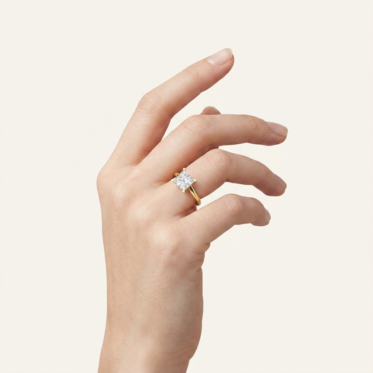 2CT Princess Cut Lab Grown Diamond Solitaire Ring