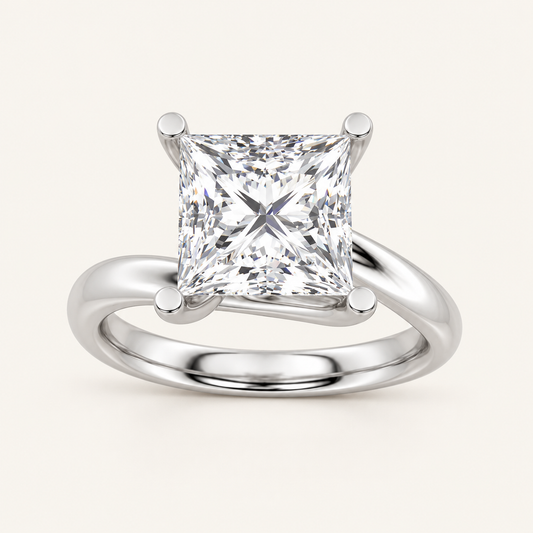 2CT Princess Cust Lab Grown Diamond Solitaire Ring