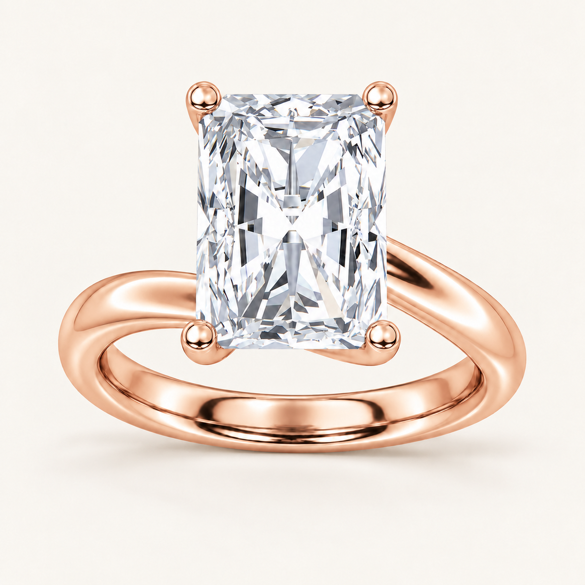 1CT Radiant Cut Lab Grown Diamond Solitaire Ring