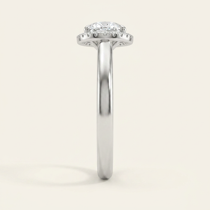 2 CT Oval Lab Grown Diamond Halo Side Stone Ring