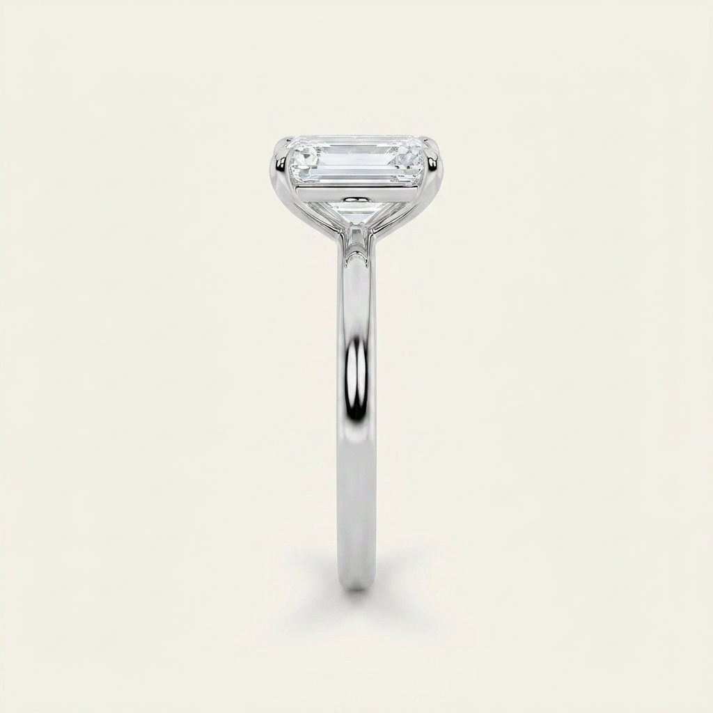 1.5CT Emerald Cut Lab Grown Diamond Solitaire Ring