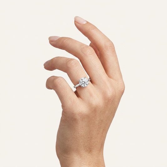 3CT Round Cut Lab Grown Diamond Hidden Halo Ring