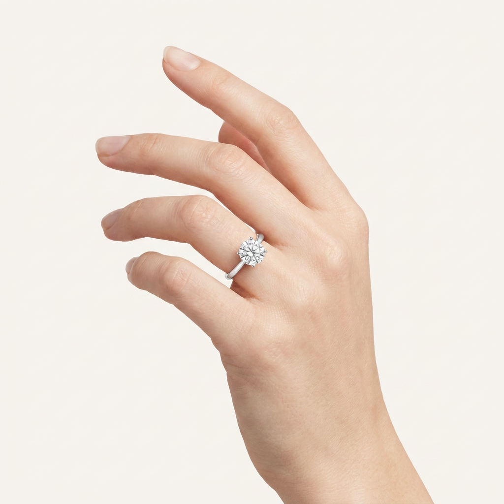 3CT Round Cut Lab Grown Diamond Solitaire Ring