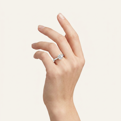 2CT Round Cut Lab Grown Diamond Solitaire Ring