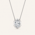 2CT Oval Cut Lab Grown Diamond Pendant Necklace