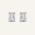 4CT Emerald Cut Lab Grown Diamond Stud Earrings