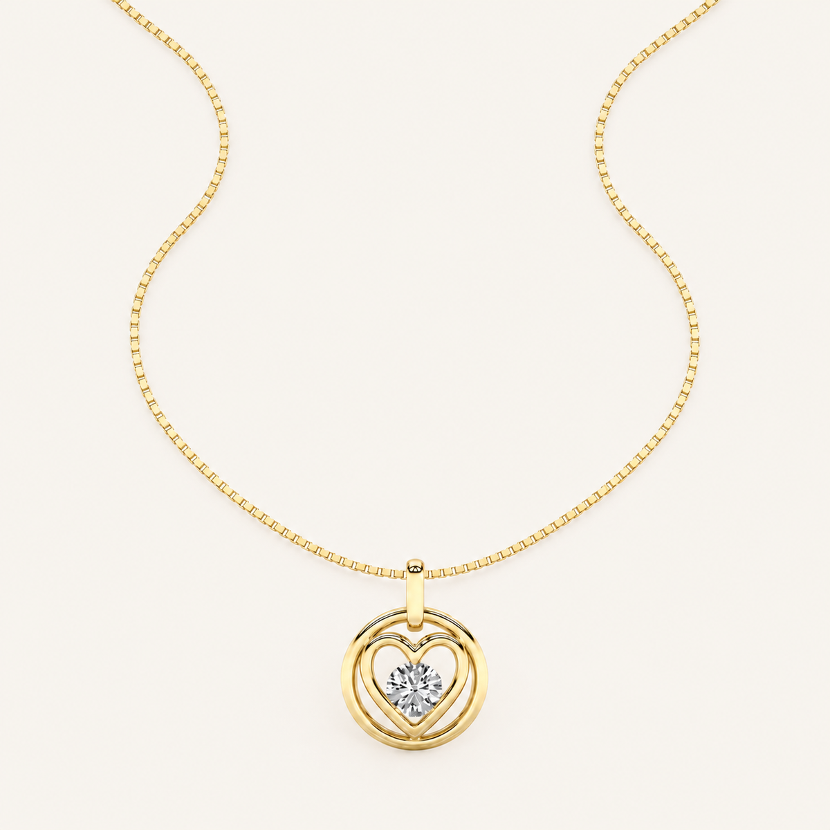 0.75CT Round Cut Lab Grown Diamond Heart Shapped Pendant Necklace