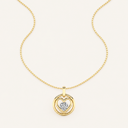 0.75CT Round Cut Lab Grown Diamond Heart Shapped Pendant Necklace