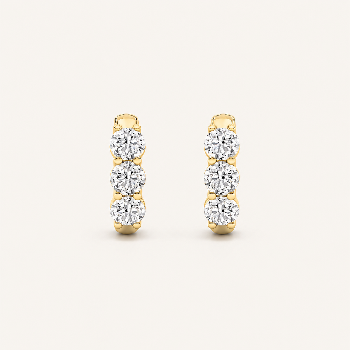 2CT Round Cut Lab Grown Diamond Hoop Earrings