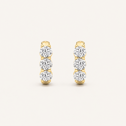 2CT Round Cut Lab Grown Diamond Hoop Earrings