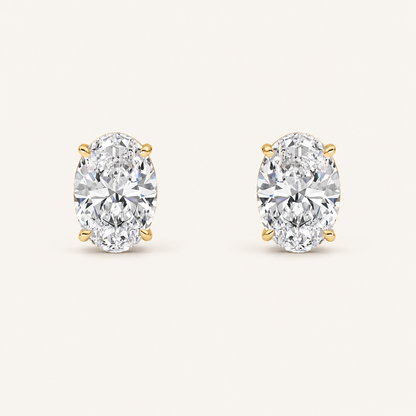 4CT Oval Cut Lab Grown Diamond Stud Earrings